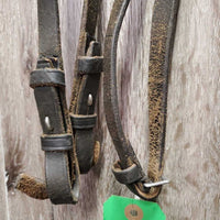 Rsd Padded Bridle, Braided Reins *gc/fair, v.dirty, NO flash, older, dry, stiff, scrapes, tight keepers
