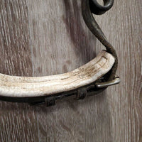 Rsd Padded Bridle, Braided Reins *gc/fair, v.dirty, NO flash, older, dry, stiff, scrapes, tight keepers
