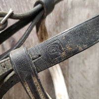 Rsd Padded Bridle, Braided Reins *gc/fair, v.dirty, NO flash, older, dry, stiff, scrapes, tight keepers
