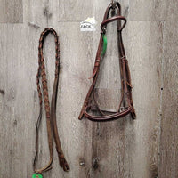Rsd Bridle, Rsd Braided Reins *gc/fair, rubs, older, missing buckle pin, scrapes, mnr dirt
