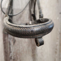 Rsd Bridle, Plain Reins *fair, v.dirty, stiff, dry, tight keepers, scrapes, rubs, NO flash

