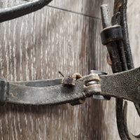 Rsd Bridle, Plain Reins *fair, v.dirty, stiff, dry, tight keepers, scrapes, rubs, NO flash
