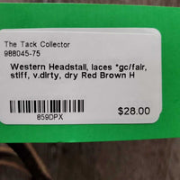 Western Headstall, laces *gc/fair, stiff, v.dirty, dry
