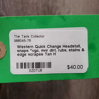 Western Quick Change Headstall, snaps *vgc, mnr dirt, rubs, stains & edge scrapes
