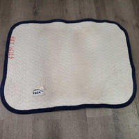 Thin Quilt Baby Pad *gc, dingy, stains, marker, puckers
