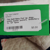 Thin Quilt Baby Pad *gc, dingy, stains, marker, puckers