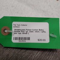 Felted Cotton Baby Saddle Pad *gc, older, clean, v.pilly, mnr hair
