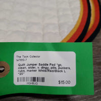 Quilt Jumper Saddle Pad *gc, clean, older, v. dingy, pills, puckers, rubs, marker
