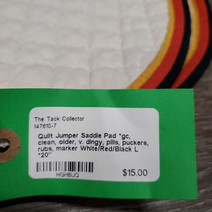 Quilt Jumper Saddle Pad *gc, clean, older, v. dingy, pills, puckers, rubs, marker