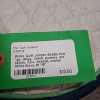 Quilt Jumper Saddle Pad *gc, dingy, faded, puckers, mnr stains, rubs, threads, marker
