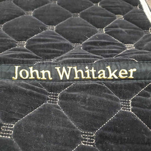 Quilt Velvet Jumper Saddle Pad, 2x piping *gc, clean, v. rubbed, peeled, faded, holey edges, mnr hair, puckers
