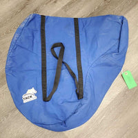 Hvy Cotton English Saddle Storage Carry Bag. Light Lining, Zipper *gc, older, stains, rubs, scrapes, marker
