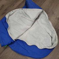 Hvy Cotton English Saddle Storage Carry Bag. Light Lining, Zipper *gc, older, stains, rubs, scrapes, marker
