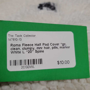 Fleece Half Pad Cover *gc, clean, clumpy, mnr hair, pills, marker