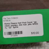Fleece Half Pad Cover *gc, clean, clumpy, mnr hair, pills
