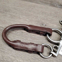 SS Corkscrew Pelham Bit, 2x Leather Convertors, Chain *vgc, clean, stains?residue, scuffs