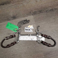 SS Corkscrew Pelham Bit, 2x Leather Convertors, Chain *vgc, clean, stains?residue, scuffs
