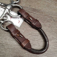 SS Corkscrew Pelham Bit, 2x Leather Convertors, Chain *vgc, clean, stains?residue, scuffs
