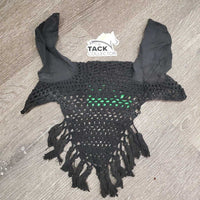 Crochet Fly Veil Ear Bonnet, Fringe *gc, dirty, faded, stains, older
