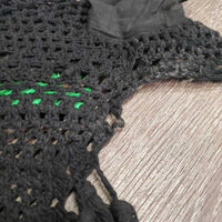 Crochet Fly Veil Ear Bonnet, Fringe *gc, dirty, faded, stains, older
