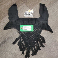 Crochet Fly Veil Ear Bonnet, Fringe *gc, dirty, faded, stains, older
