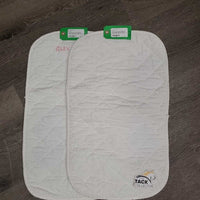 Pr Quilt Cotton Leg Wraps *gc, clean, dingy, marker, threads, undone stitching, creases
