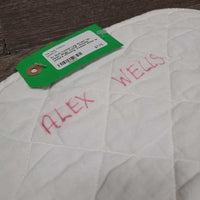 Pr Quilt Cotton Leg Wraps *gc, clean, dingy, marker, threads, undone stitching, creases
