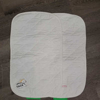 Pr Quilt Cotton Leg Wraps *gc, clean, dingy, marker, threads, undone stitching, creases
