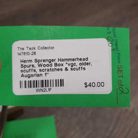 Hammerhead Spurs, Wood Box *vgc, older, scuffs, scratches & scuffs
