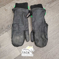 Leather Winter Riding Gloves - Mitts *gc, dirty, rubs, hair, stains?
