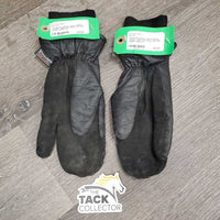 Leather Winter Riding Gloves - Mitts *gc, dirty, rubs, hair, stains?
