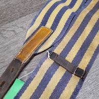 Cotton Web Blanket Surcingle *gc/fair, older, stained, edge frays, threads, unstitched , chewed end
