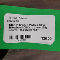 V Shaped Padded Bling Browband ONLY *xc, mnr dirty seams
