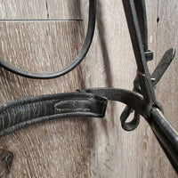 Rsd Padded Monocrown Bridle, Buckles,Braided Reins *vgc, mnr dirty seams, creases, scrapes, dents & rubs, tight keeper
