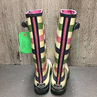 Pr Rubber Boots *vgc/gc, stains, top peeling lining, mnr dirt, stains, cracks, threads
