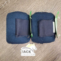 2 Stretchy Elastic & Quilt Exercise Leg Wraps *gc, clean, rubs, pills, hair, threads
