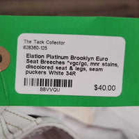 Euro Seat Breeches *vgc/gc, mnr stains, discolored seat & legs, seam puckers
