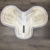 Non Slip Fitted Fleece Hunter Saddle Pad, spine free *gc, clean, mnr hair, stains, clumpy
