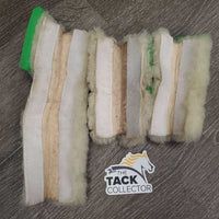 3 Sheepskin Halter Fuzzies *gc, clumpy, stiff, clean, stains
