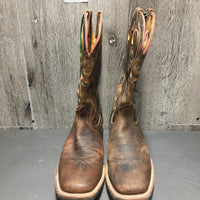 Pr Square Toe Western Boots *xc/vgc, mnr slices, scuffs, dirt
