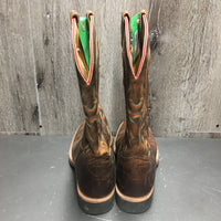 Pr Square Toe Western Boots *xc/vgc, mnr slices, scuffs, dirt
