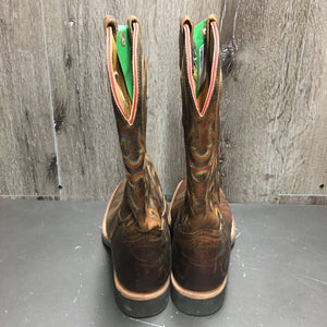 Pr Square Toe Western Boots *xc/vgc, mnr slices, scuffs, dirt
