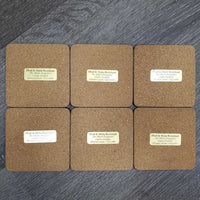 6 Alberta Rangeland Coaster Collection Coasters Set, box *gc, dirty, stains, older, ripped box, rubs
