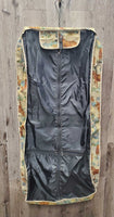 "Amazon" Hvy Duty Tapestry Garment Bag "Horses" *gc, older, clean, mnr rubs & loose threads, "split" ring, NO Shoulder Strap
