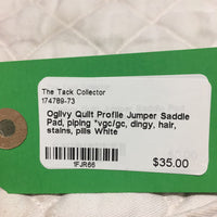 Quilt Profile Jumper Saddle Pad, piping *vgc/gc, dingy, hair, stains, pills
