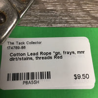 Cotton Lead Rope *gc, frays, mnr dirt/stains, threads