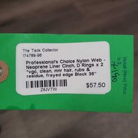 Nylon Web - Neoprene Liner Cinch, D Rings x 2 *vgc, clean, mnr hair, rubs & residue, frayed edge
