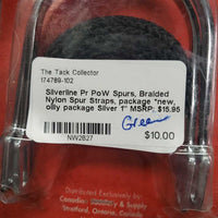 Pr PoW Spurs, Braided Nylon Spur Straps, package *new, oilly package
