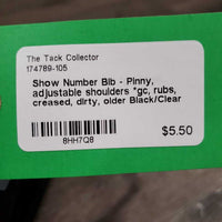 Show Number Bib - Pinny, adjustable shoulders *gc, rubs, creased, dirty, older
