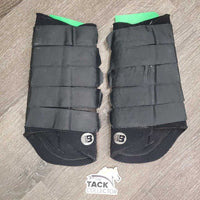 2 Hvy Neoprene Closed Hind Boots, velcro *gc, clean, rubs, pilly, faded, snags
